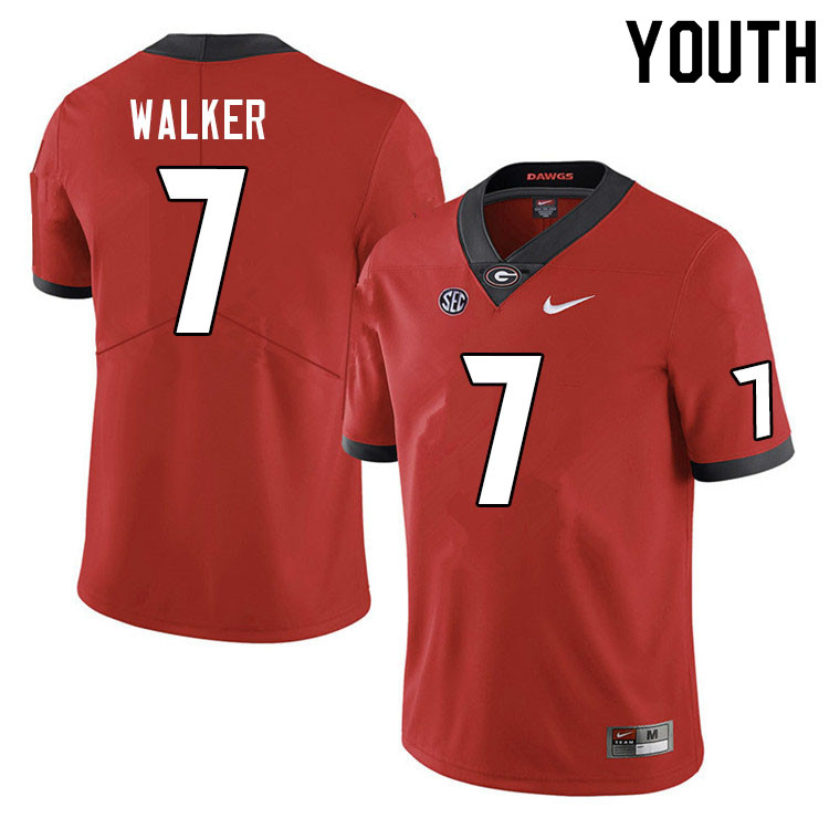 Youth #7 Quay Walker Georgia Bulldogs College Football Jerseys Sale-Red